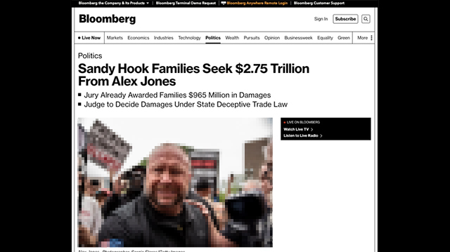 ALEX JONES IS BEING SUED FOR $2.75 TRILLION BY THE SANDY HOOK FAMILIES