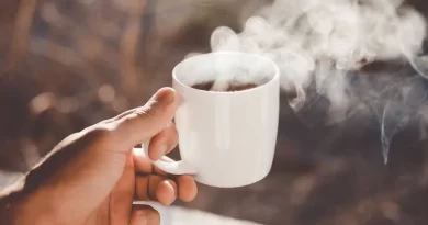 piping hot coffee