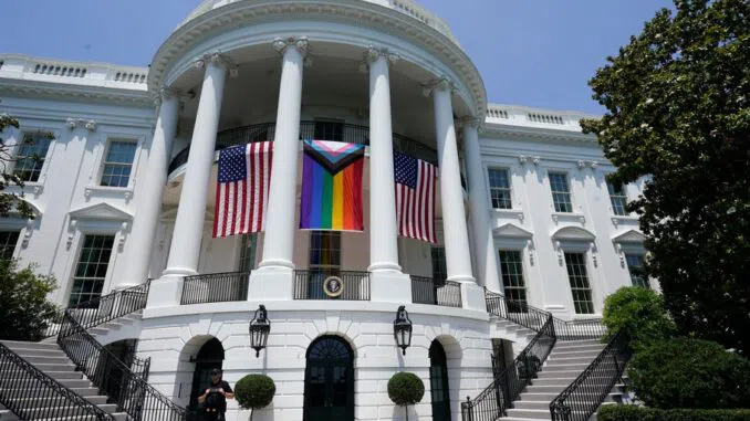 Biden Administration Faces Backlash Over Alleged US Flag Code Violation with Rainbow Pride Flag Display