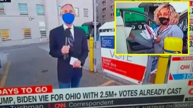 Unintentional CNN Broadcast: Masked Woman Caught Stuffing Ballot Box on Live TV